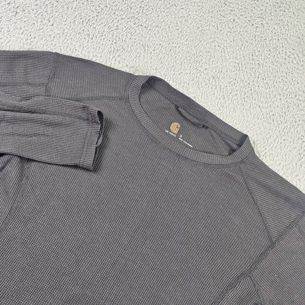 Carhartt Shirt Mens Small Gray Force Thermal Waffle Knit Long Sleeve MBL113 - Picture 1 of 11